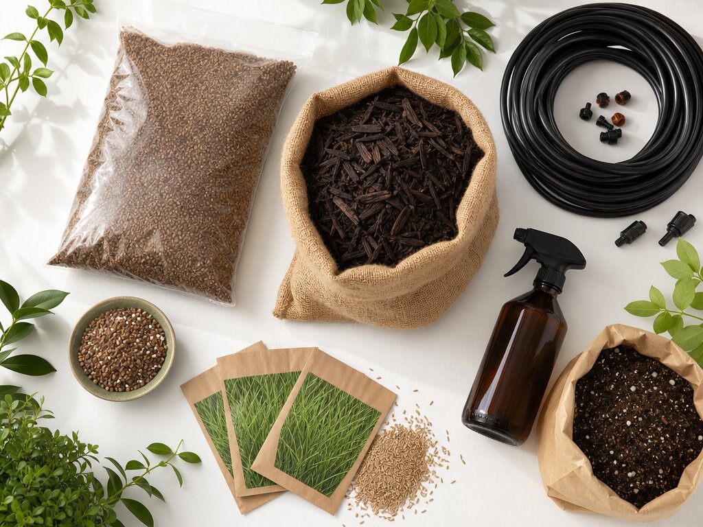 Garden supplies and planting materials for residential landscapes
